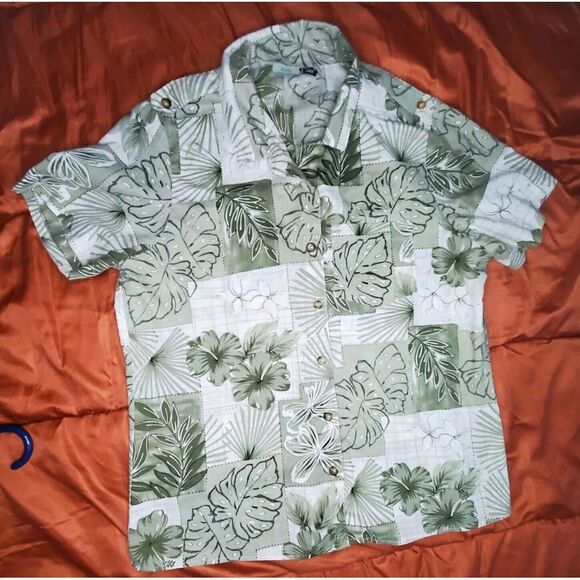Tapestry Other - Vintage Tapestry Shirt Mens LARGE USA Hawaiian Tiki Aloha Batik‎ Camp Plus